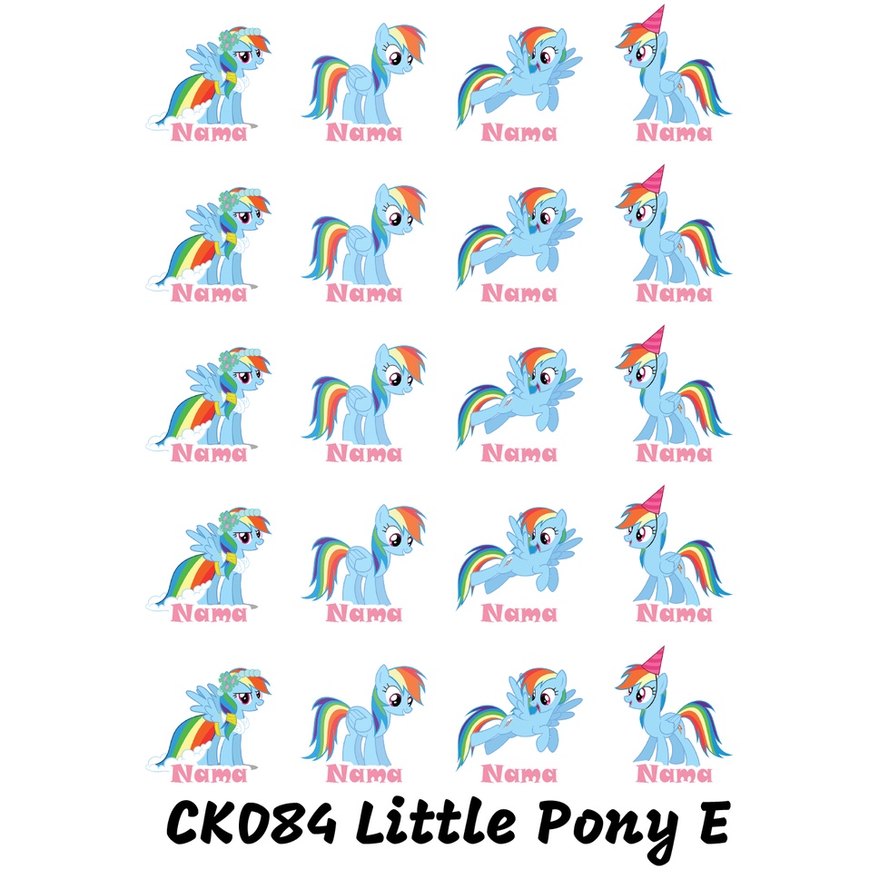 

Sticker Nama Cutting Label Waterproof Tahan Air Little Pony E (CK084)