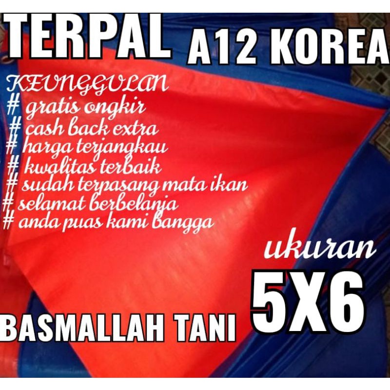 TERPAL PLASTIK A12 UKURAN 5X6 meter merk TRECK