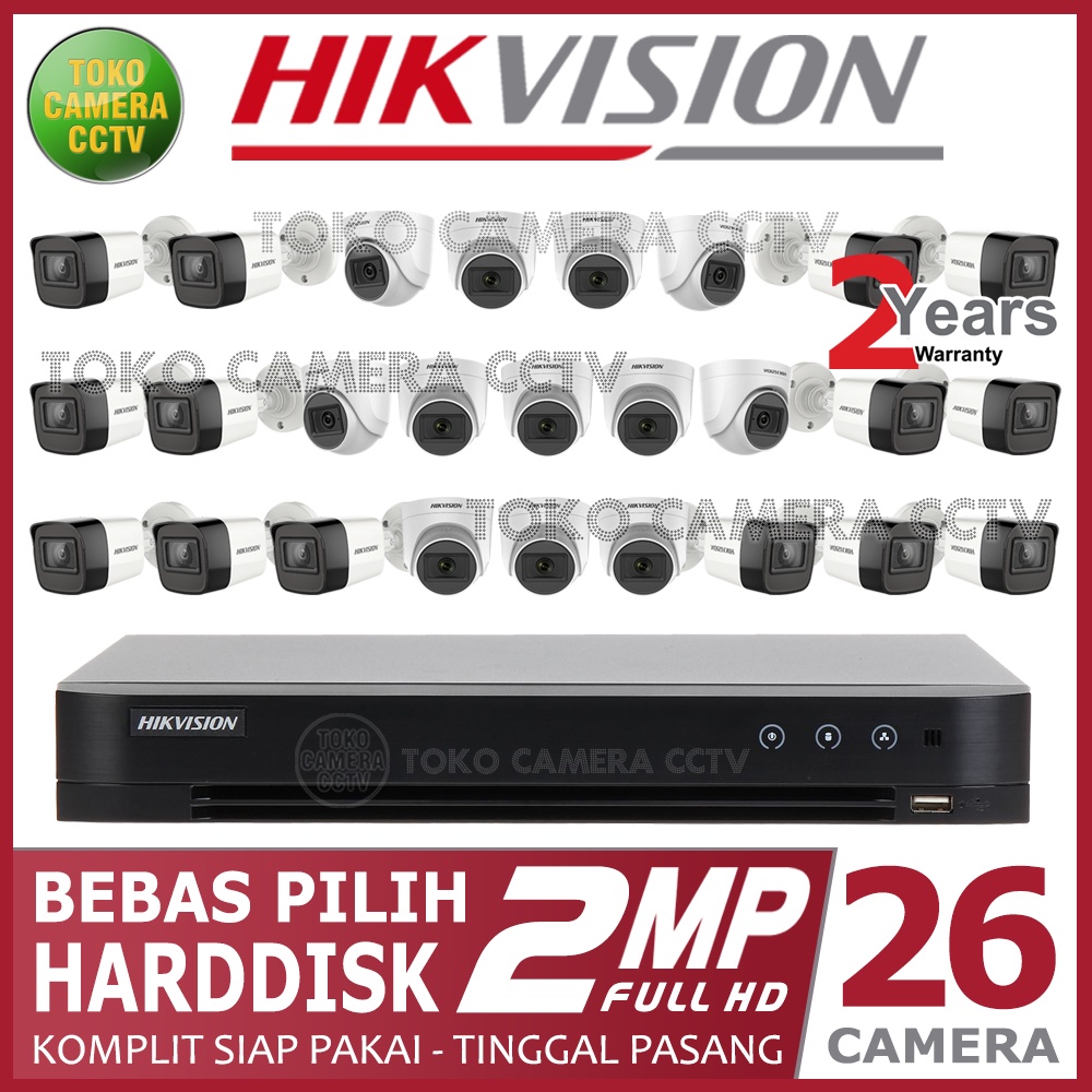 PAKET CCTV HIKVISION 2MP 32 CHANNEL 26 KAMERA