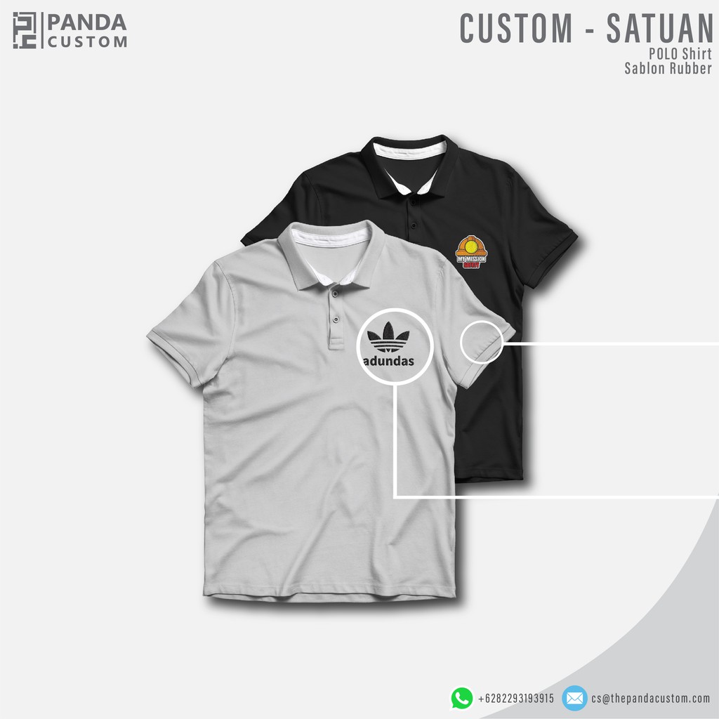 Kaos polo custom satuan - sablon rubber