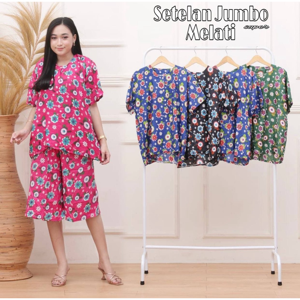 setelan baju wanita model babydoll piyama JUMBO kulot kain rayon harga promo untuk ibu menyusui