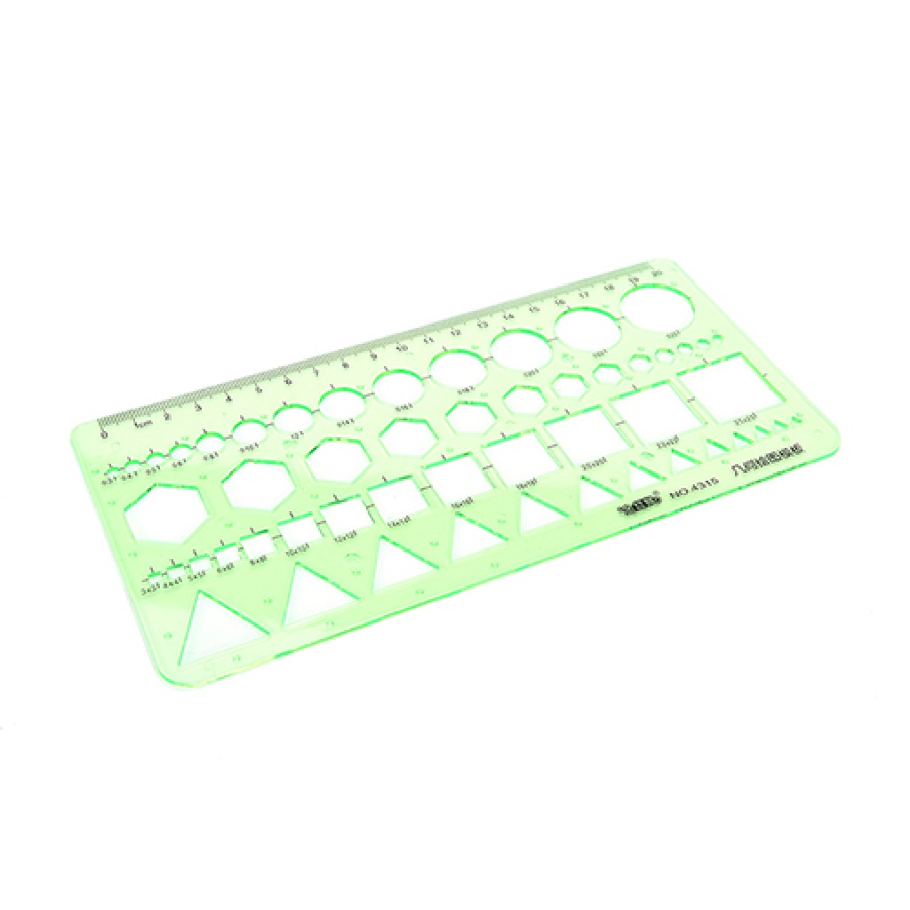 (Birth) Penggaris Geometri Segi Enam / Kotak / Lingkaran Bahan Plastik