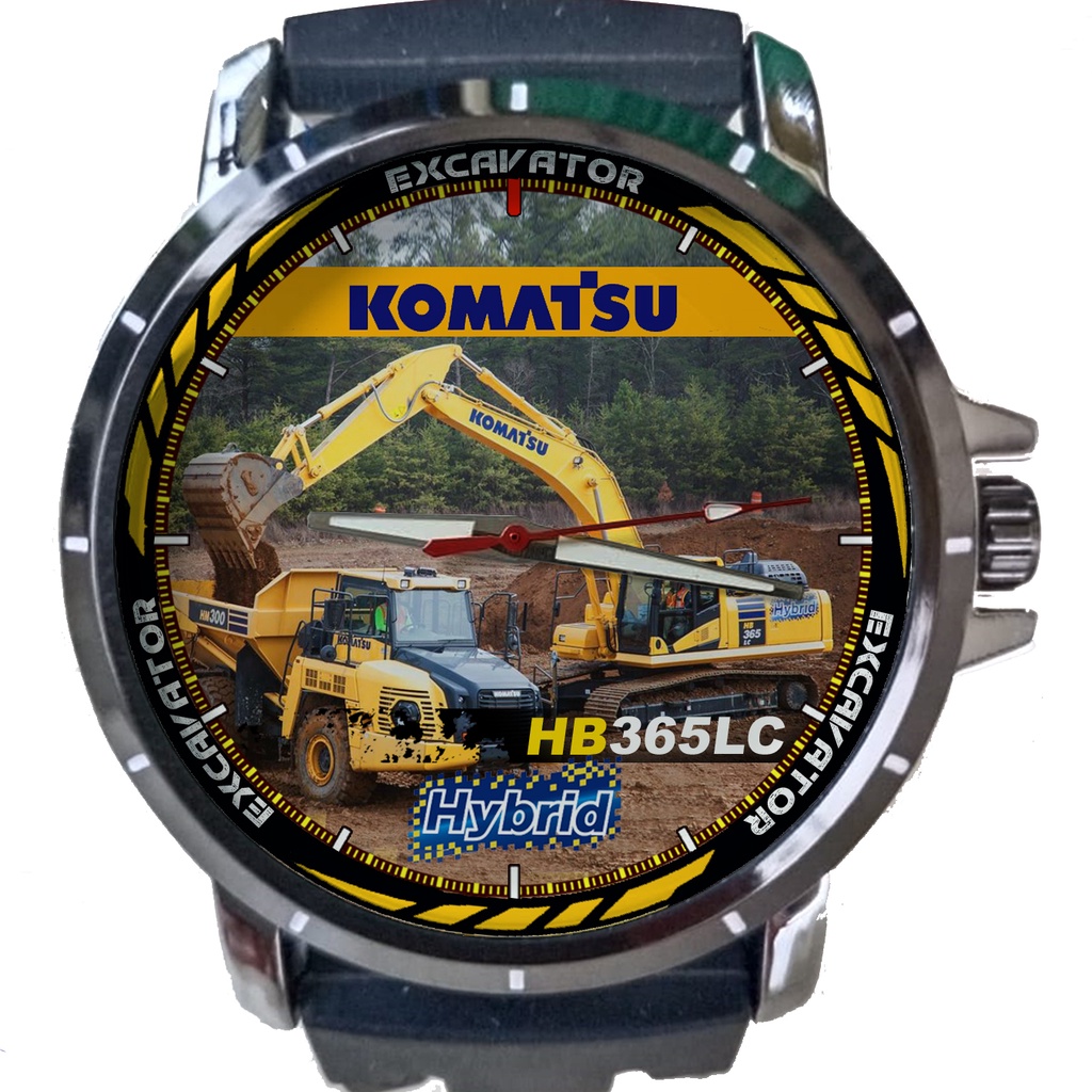 KOMATSU HB365LC art 4 Excavator Jam Tangan Pria Background STIKER DOANG Custom Gambar Logo Nama