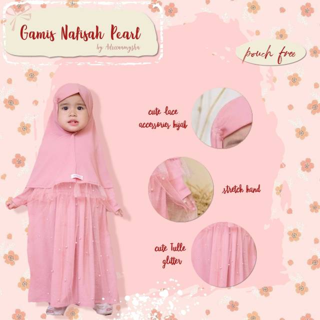 Gamis Nafisah 0-3 Tahun / Gamis Anak / Gamis Bayi Free Pouch