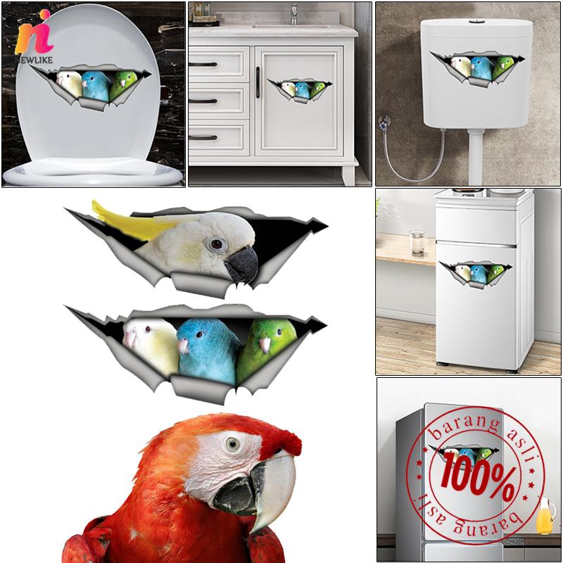 Nl Stiker Dinding Dengan Bahan Pvc Dan Gambar Burung Kakak Tua