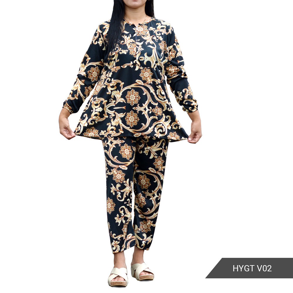 GROSIR TROLIS S M L setelan baju tidur piyama daster hyget oneset sultan busui baju celana HYGT-6