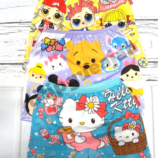 TERLARIS  BOXER CEWE GAMBAR WARNA MOTIF LOL TSUM TSUM  PRINCESS JASMINE CINDERELLA