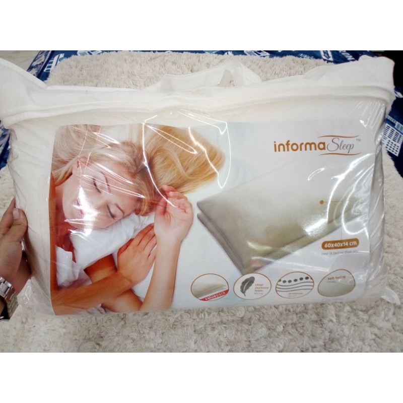 INFORMA Bantal memory foam dan campuran bulu angsa isi 2