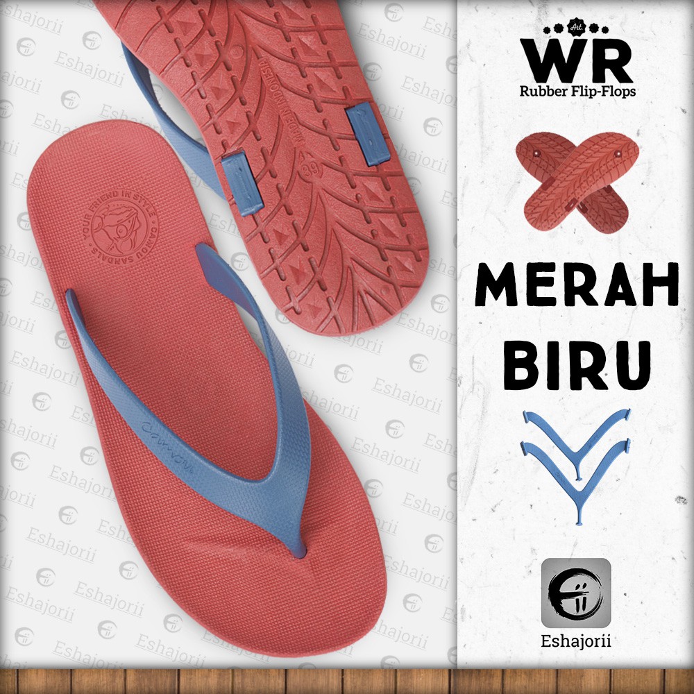 Sandal Jepit Sandal Pria Sandal Flip Flop Sandal CAMOU - WR Merah/Biru