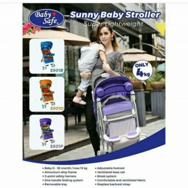 Baby Safe Sunny Baby Stroller - Tersedia 3 variant warna