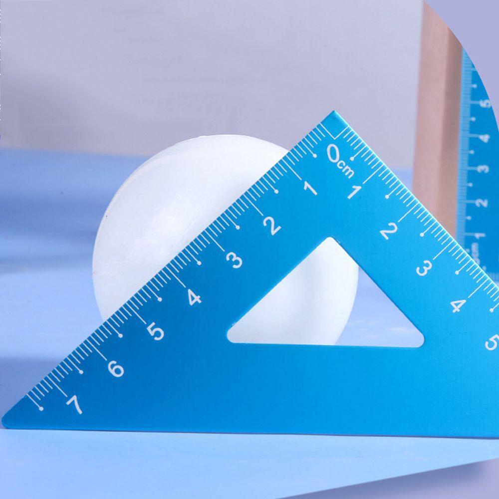 Mxbeauty Square Triangle Ruler Measurement Blue Straightedge Combination Ruler Segitiga Busur Derajat Perlengkapan Sekolah Paduan Aluminium Penggaris Gelombang