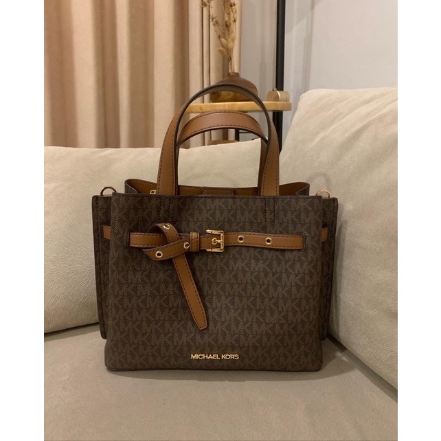 NEW ~ MK Emilia Small Satchel (Signature Brown)