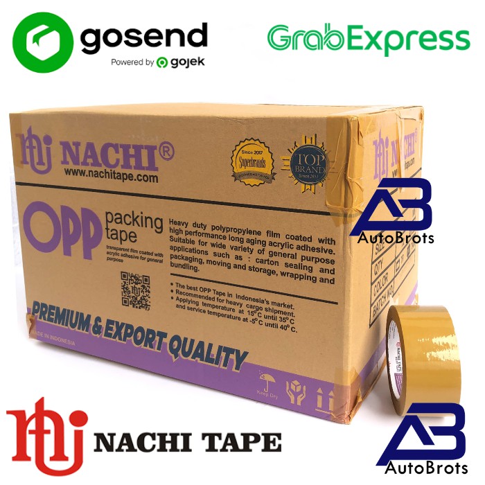 

1 Dus/72Roll Nachi Tape OPP Lakban Packing Coklat 2 Inch (48mm) X 90Y