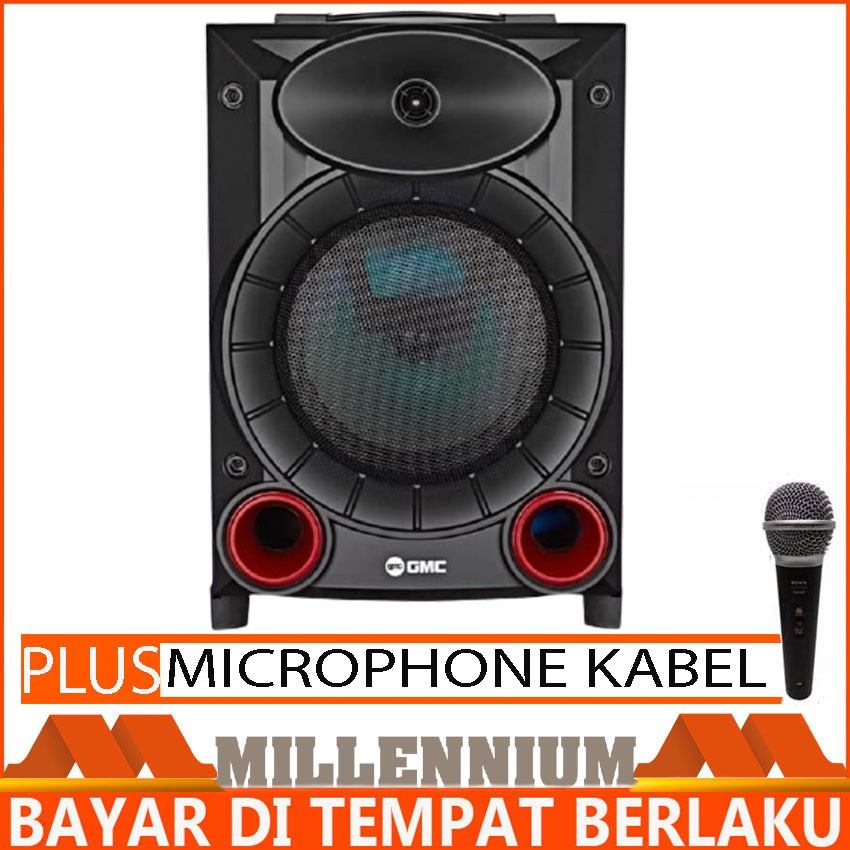 Speaker Portable GMC 897F 8 inch Bluetooth Karaoke Plus Mic Kabel