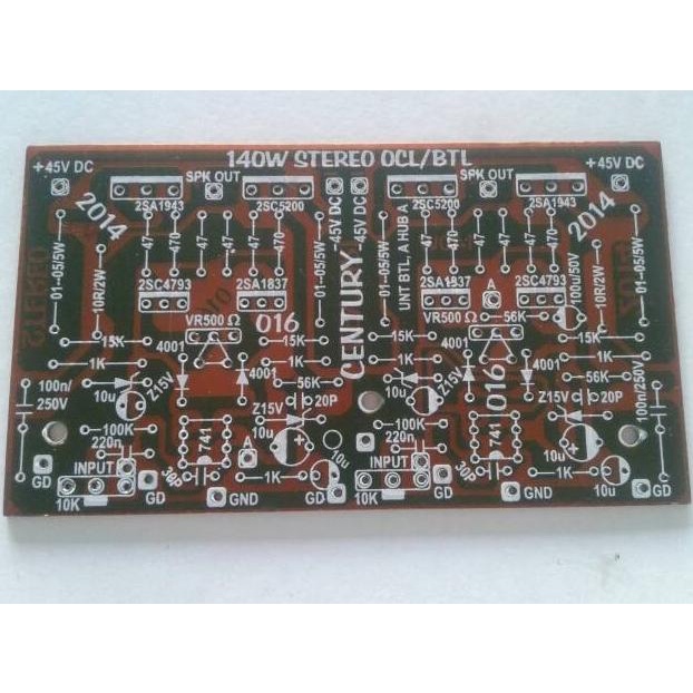 Pcb Power Ampli Stereo 140 Watt Baru Ocl/Btl New Sale