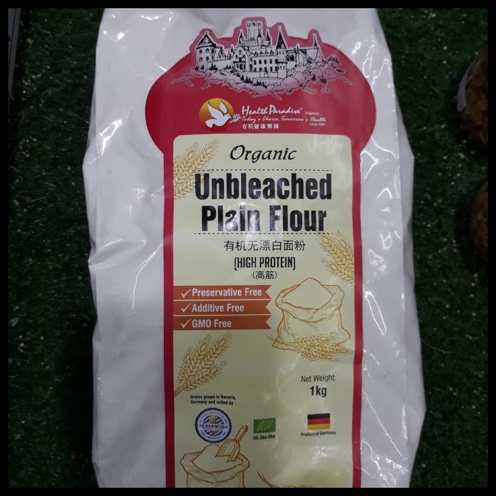

TERBARUU!! Health paradise organic unbleached plain flour high protein 1 kg PROMO