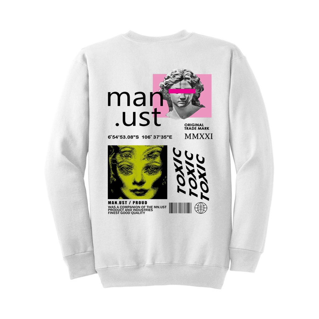 Manust Culture - Crewneck White Basic Toxic