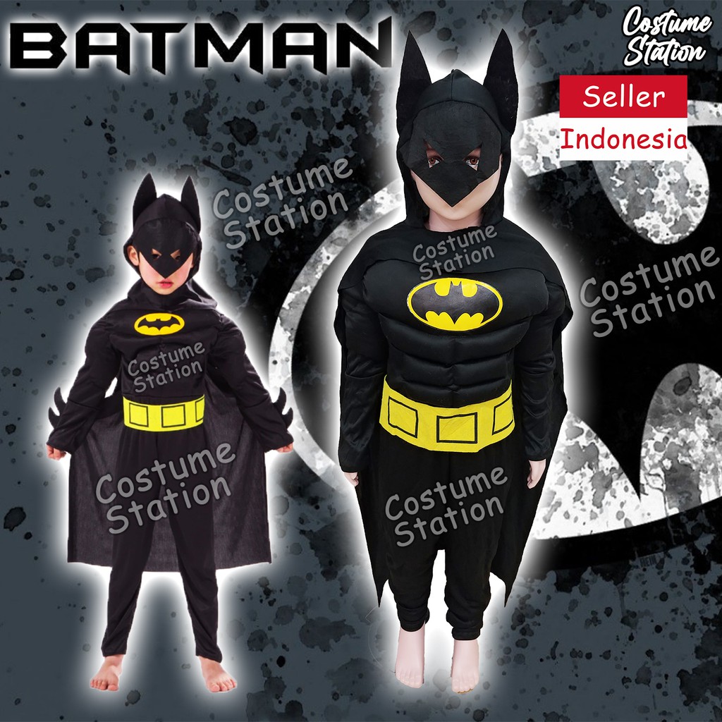 Kostum Superhero Batman / Costume Bat man DC Justice League anak laki