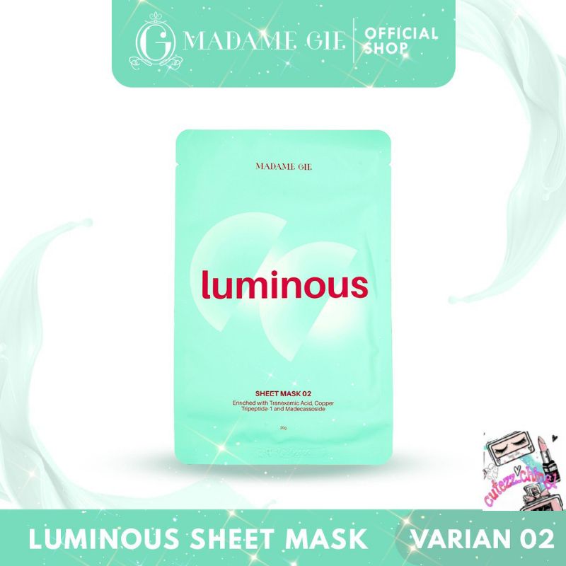 ☃️Cutezz_Ching1☃️Madame Gie Luminous Sheet Mask - Skincare Masker