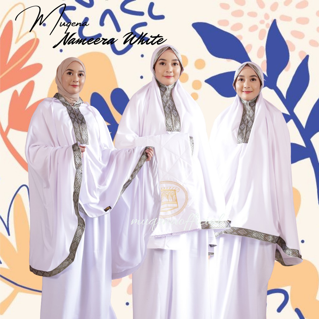 Mukena bali dewasa jumbo murah polos motif terbaru warna putih