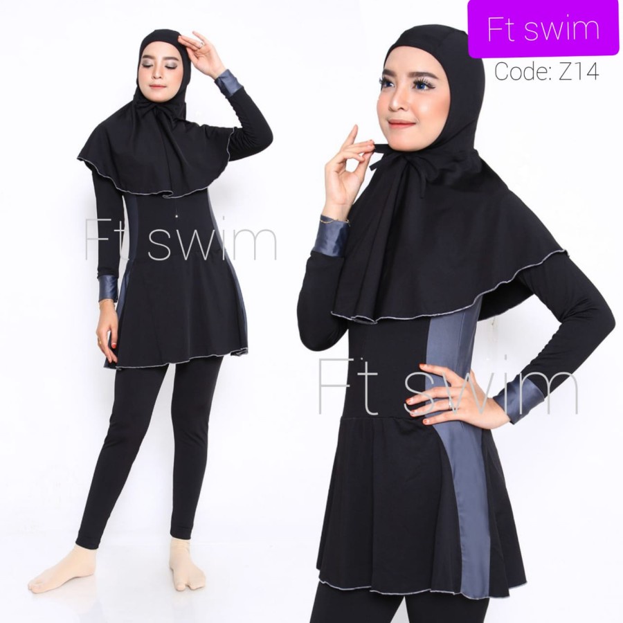 Baju Renang Wanita Muslim Dewasa Perempuan Muslimah Hijab Syari Grup Swimsuit Set List Tangan Best S