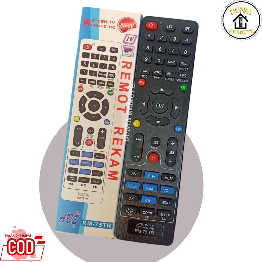 Remot / Remote Rekam TV Dvd Receiver Universal RM 75 Chunghe