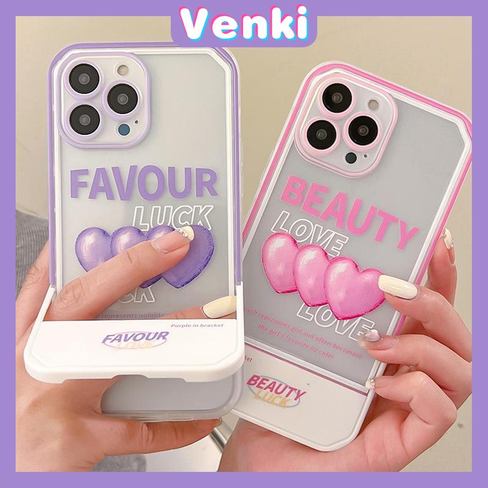 iPhone Case Acrylic Invisible Folding Stand Silicone Soft Case Airbag Shockproof Camera Cover Heart Cute Compatible For iPhone 11 Pro Max 13 Pro Max 12 Pro Max 7Plus xr XS Max