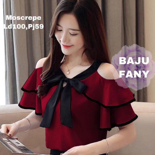 COD✔ BAJU FANY FIT XL / BJ FANY / HIGH QUALITY BLOUSE WANITA PAKAIAN WANITA BLOUSE ATASAN WANITA-MAROON