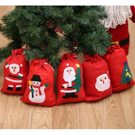 

kantong bingkisan natal, kantong souvenir x'mas, kantong kado natal wiwishop