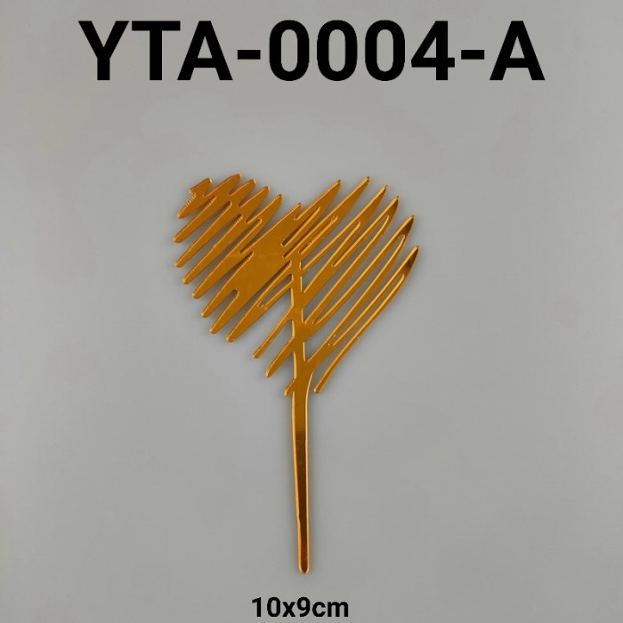 

GR-YTA-0004 CAKE TOPPER ACRYLIK AKRILIK HATI LOVE VALENTINE GOLD MERAH PROMO TERBARU