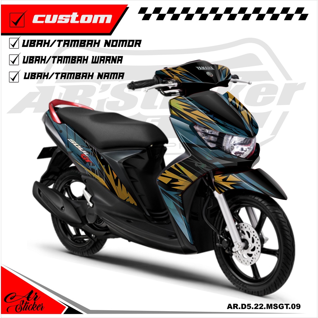 Decal Hologram Pelangi, Chrome MIO SOUL GT 2013 - Stiker Decal Full Body MIO SOUL GT 009