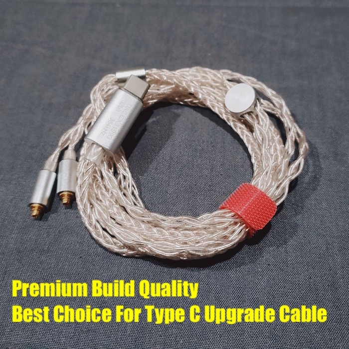 High End 8 Braid Silver Plated HiFi DAC Type C CX31993 MMCX Pin Cable