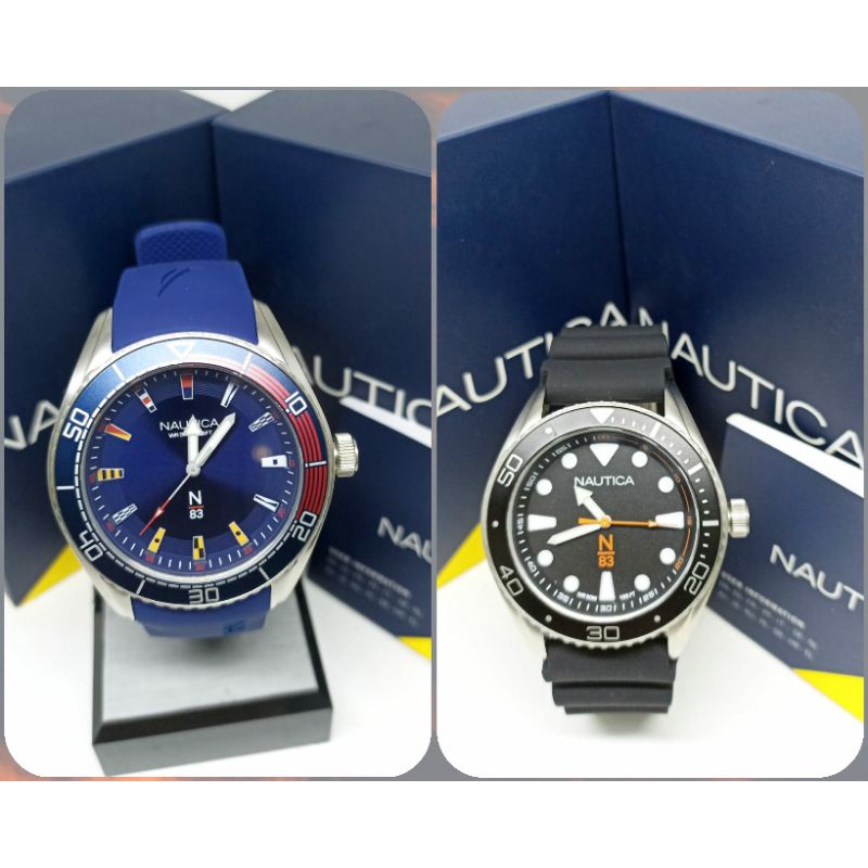 Jam Tangan Pria Nautica NAPFWF113 NAPFWS001 Tali Karet / Rubber