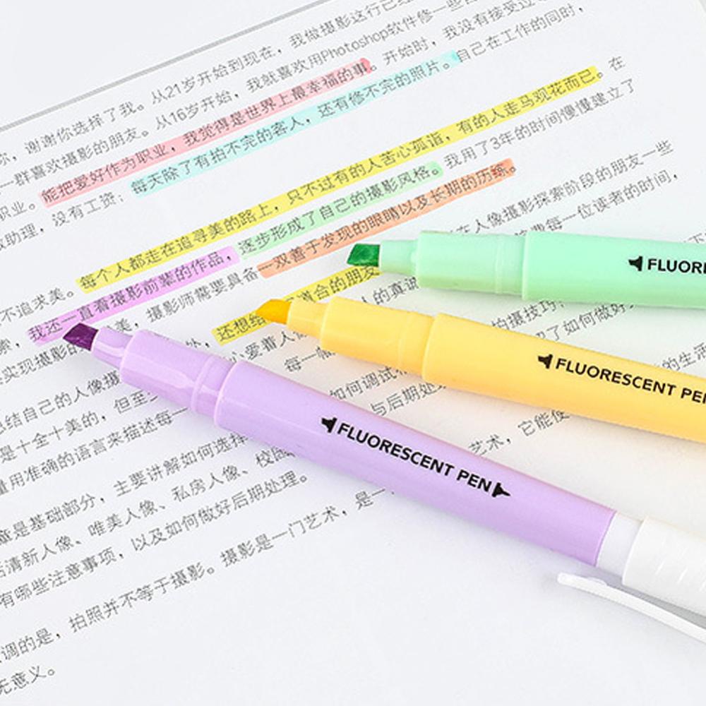 Timekey 6pcs / set Spidol Highlighter Kepala Ganda Warna Permen Untuk Scrapbook / Jurnal / Kartu H3O3