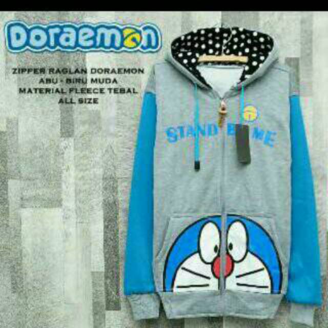 Jaket doraemon premium abu turkish