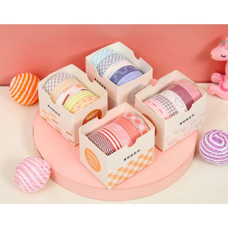 

Washi Tape Set 5pc Essential Aesthetic Studygram