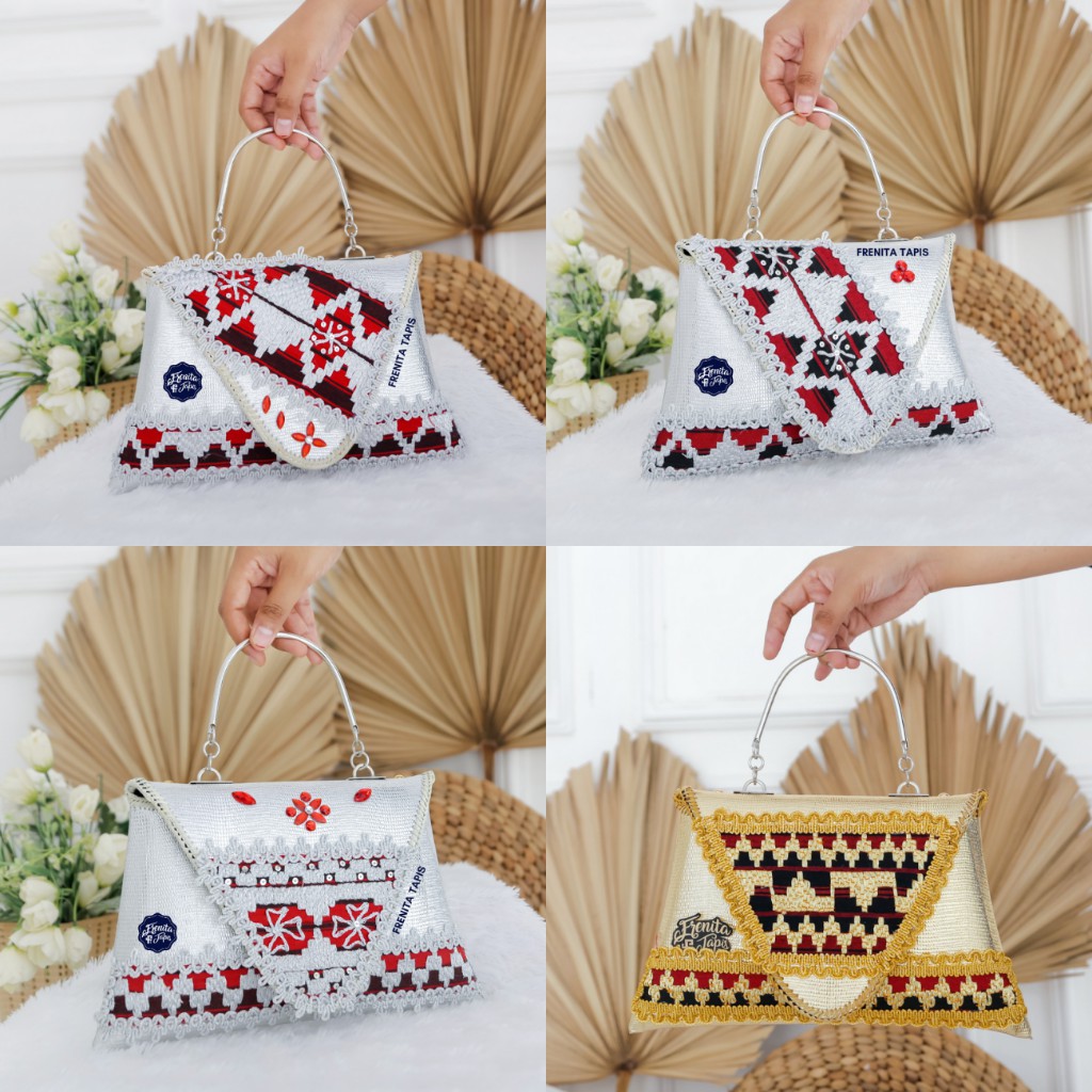 [BISA COD] Clutch Tapis / Tas Tapis / Tas Pesta / Clutch Lorena Khas Lampung