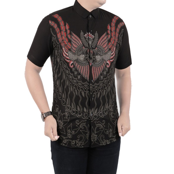 VM Kemeja Batik Pendek Slimfit - Batik Pria Modern Slimfit B565 - M