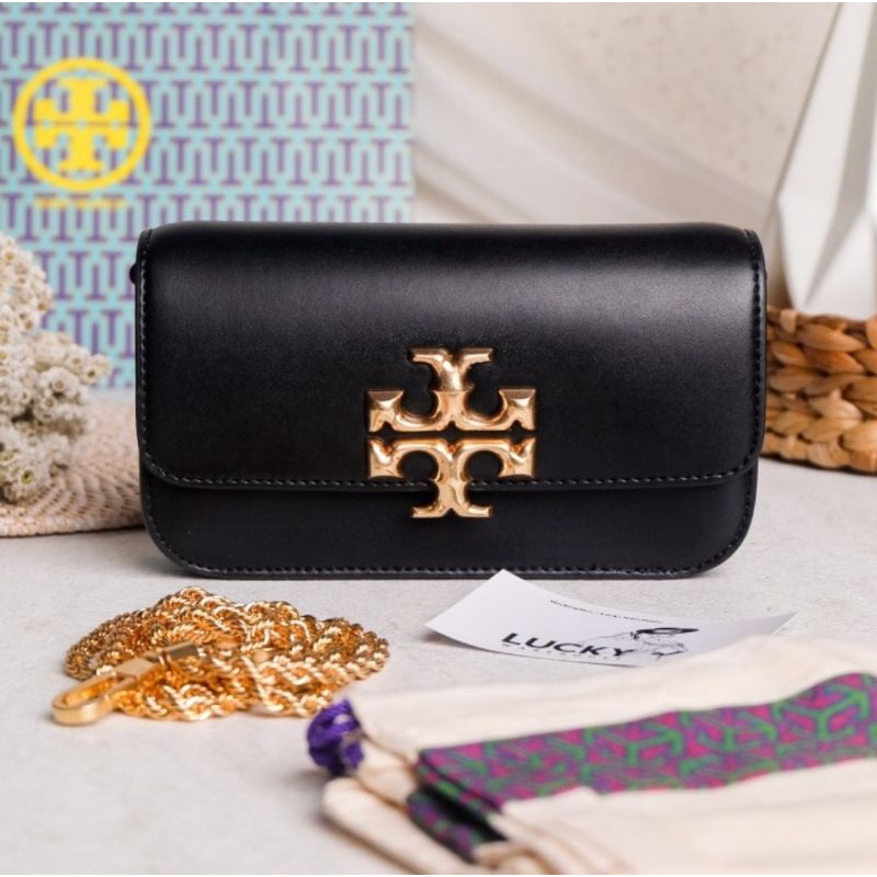 Tory Burch Eleanor Phone Crossbody in Black - ORIGINAL 1000%