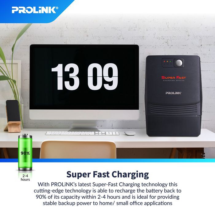 1200VA UPS PROLINK PRO1201SFCU 600 Watt Super Fast Charging Line Interactive 1200VA Garansi Resmi 1 Tahun