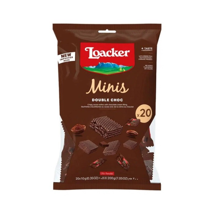 

Loacker Wafer Biscuit Cokelat Minis Double Choco Camilan Instant