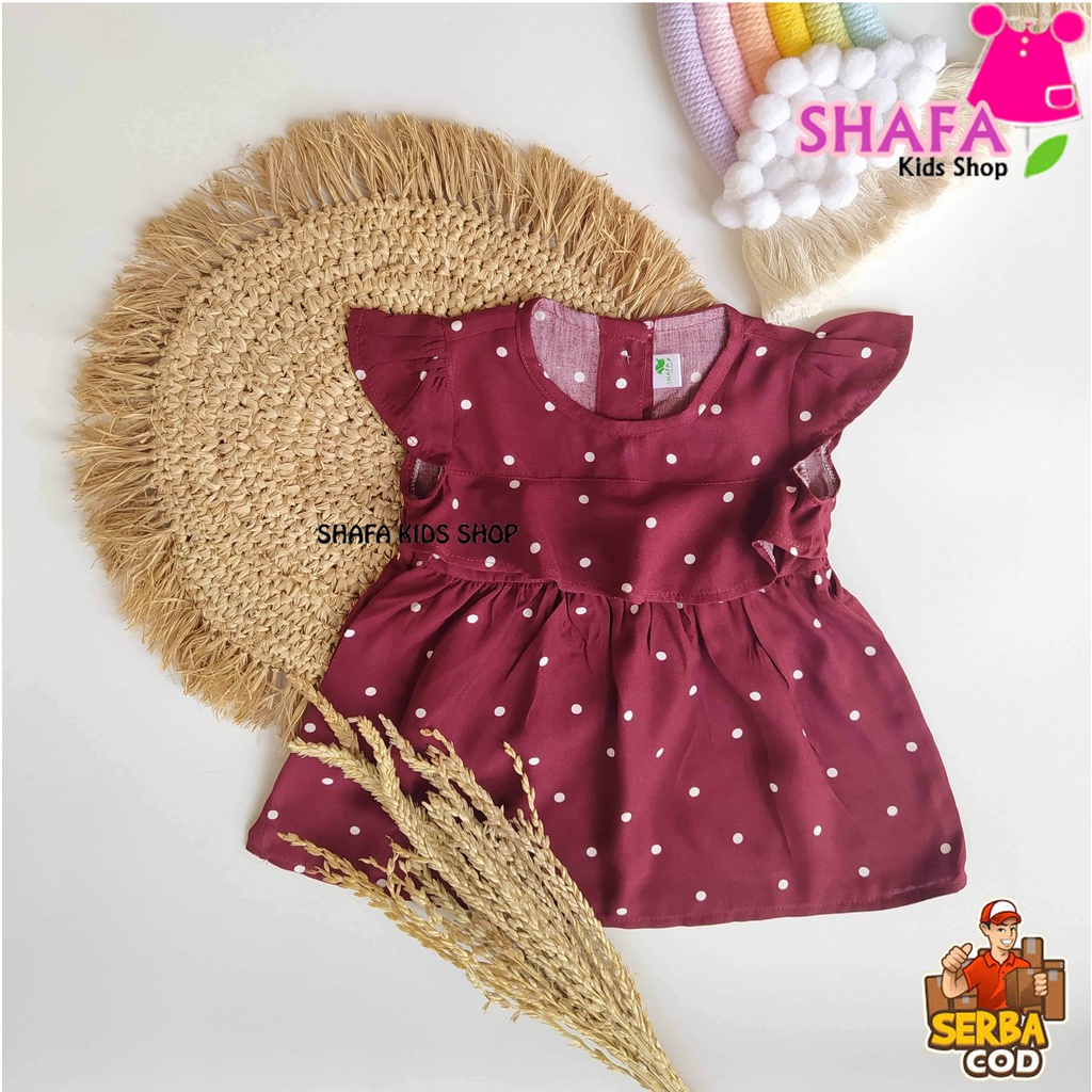 DRESS ANAK BAYI PEREMPUAN USIA 3 BULAN - 18 BULAN / BAJU PAKAIAN ANAK BAYI PEREMPUAN / NEWBORN / RAYON VISCOSE-XS0017