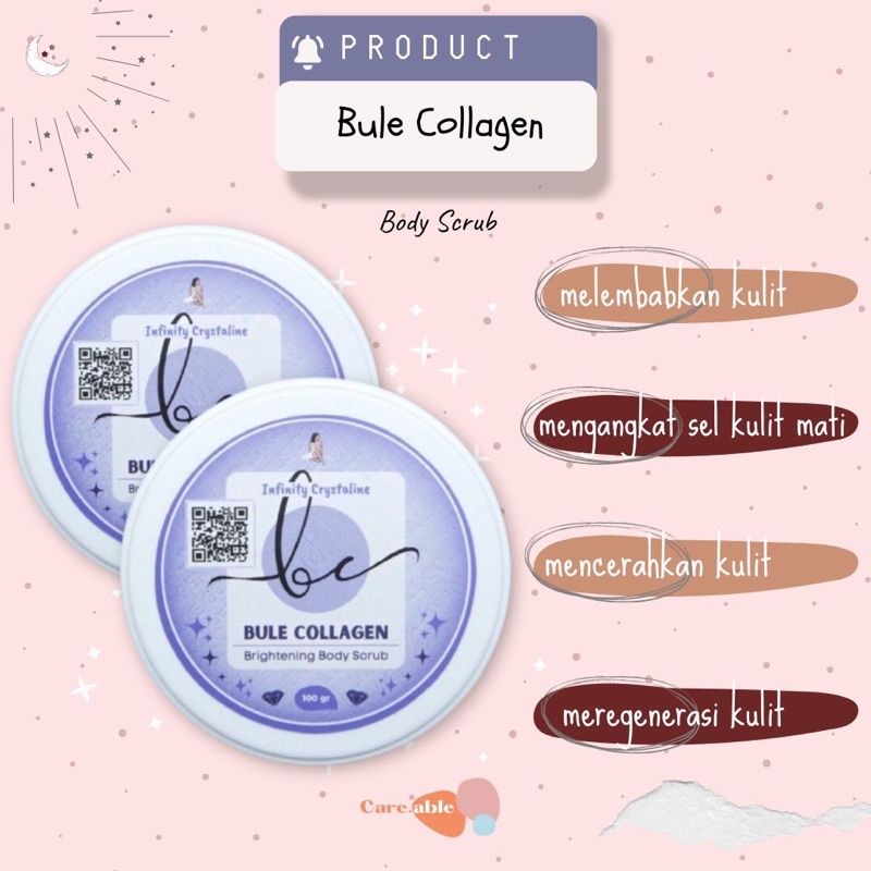 Bule Collagen Brightening Body Scrub pemutih Badan Original