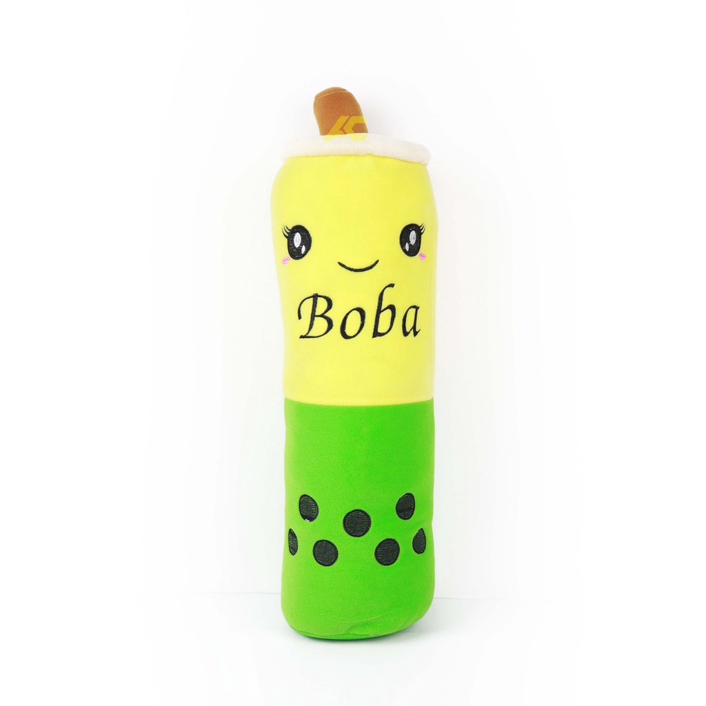 Boneka Boba Guling Bahan Felboa Tinggi 75 cm Berlabel SNI Gambar Bordir