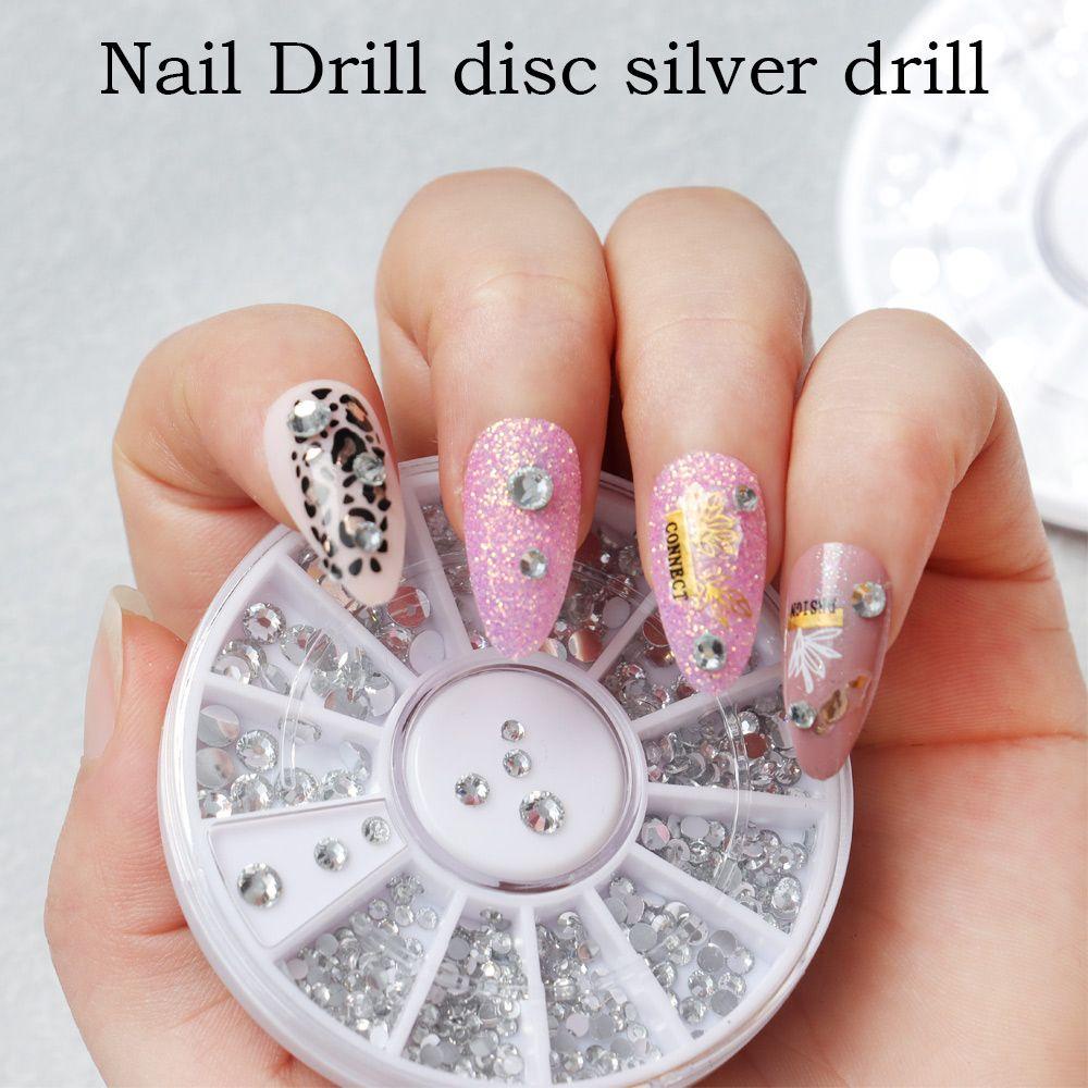 R-flower Nail Rhinestones Kotak Aksesoris Crystals Nails Art