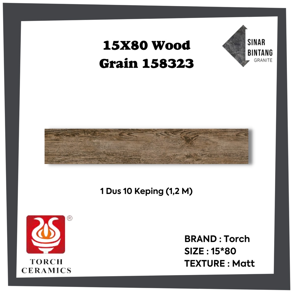 Granit 15X80 | Granit Lantai Wood Grain 158323 TORCH