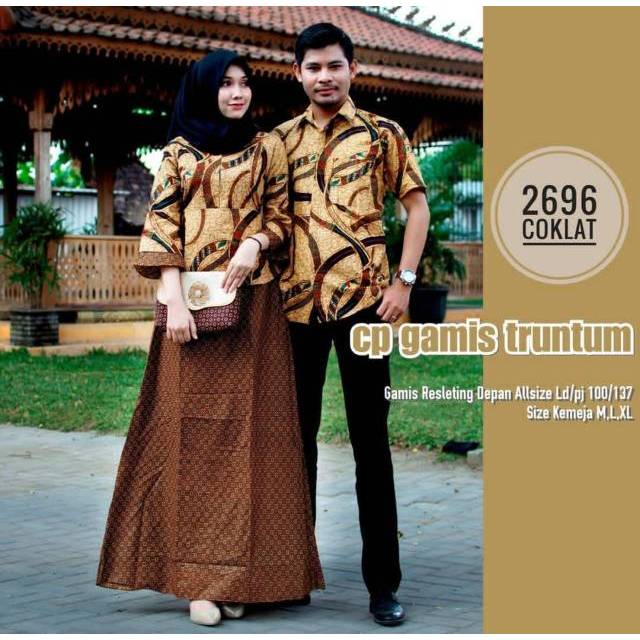 CP GAMIS TRUNTUM 2696 - GAMIS PEPLUM RUMBAI Original batik bisa COUPLE