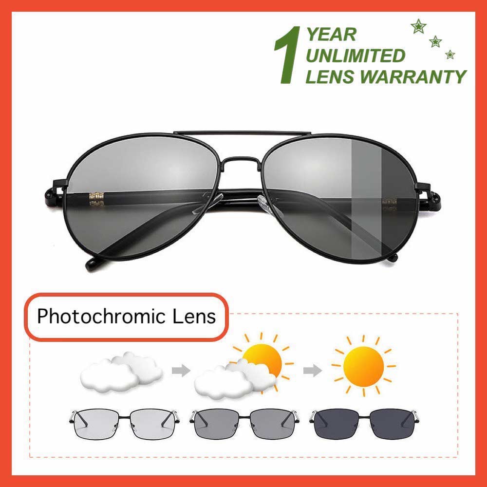Kacamata Photocromic [ Silver ] Lensa Anti Radiasi - Fashion Pria &amp; Wanita - Design Korea - HM672