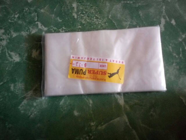 Plastik Pe Cap Puma Ukuran 9x33 Cm / Plastik Es Batu Panjang