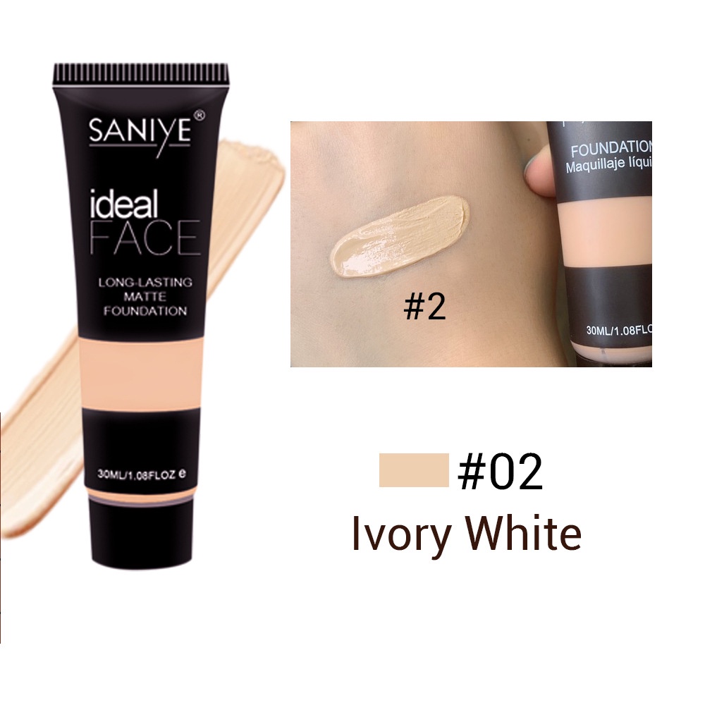 SANIYE 3 Warna Foundation Cair Matte Poreless Liquid Foundation Dengan Pelembab Full Coverage